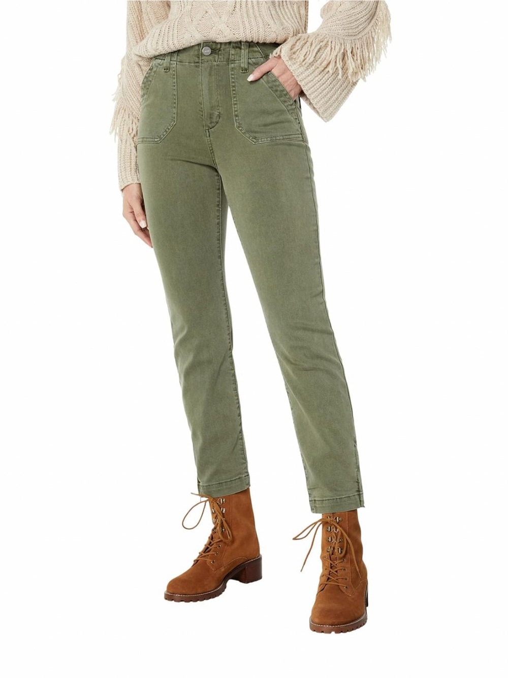 NWT size 27 PAIGE Ivy Crush Olive High-Rise Ankle Jeans